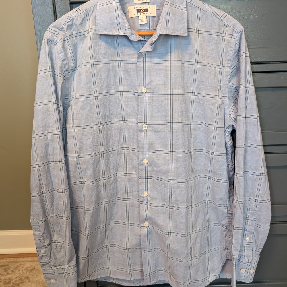 Men's Light Blue Plaid Shirt